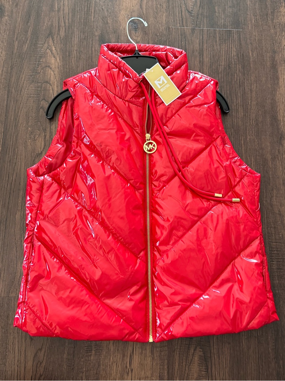 Michael Kors NWT Red Glossy Puffer Vest